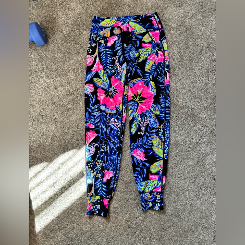 Lilly Pulitzer Floral Print Women's Pants - joggers with drawstring